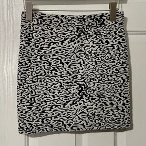 Only Mini Skirt in Black with White Patterns